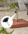 Four Pack Of M8 Threading Star Hand Knob Screws Featuring Rugged Plastic And Steel Knobs perfect for securing a patio umbrella base.