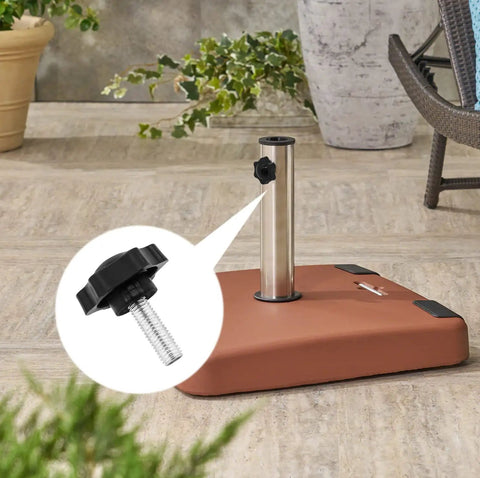 Four Pack Of M8 Threading Star Hand Knob Screws Featuring Rugged Plastic And Steel Knobs perfect for securing a patio umbrella base.