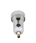 Bottom view of External Water Trap Valve with Automatic Drain for Compressed Air System, 1/2 In NPT Female Ports, Heavy Duty Metal Bowl Sight Glass