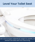 Side view of Universal Non Slip Toilet Seat Bumpers 4 Piece Set With Strong Adhesive installed on a white toilet seat.