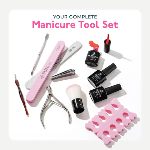 Gel Nail Polish Kit With UV Light For At Home Manicure, 23 Pcs Set Includes 12 Colors, Base Coat No Wipe Top Coat, 8 Tools