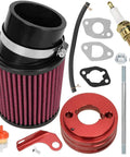 Beefed Up Air Filter Adapter Kit For Predator 212cc 196cc Coleman CT200U BT200X KT196 6.5Hp Clone Engine Mini Bike Go Kart Performance Parts Red Fits Honda Clones components including air filter and spark plug