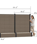 Two Pack Outdoor Privacy Screen With Planter For Patio Or Balcony, Standing 70 Inches Tall By 51 Inches Wide in Beige with Aluminum Frame