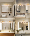 Gold Crystal 3 Light Vanity Wall Sconce for Bathroom Home, Glam Gold Bath Lighting with Crystal Beads Chain in various bathrooms