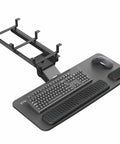 Smooth Gliding Under Desk Keyboard And Mouse Tray With Plush Foam Padding For Home Office Ergonomic Workstation Setup Adjustable Height.