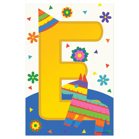 Bienvenidos Welcome Poster Set For Spanish Classrooms 11 Learning Posters 12 By 18 Inches Made In USA Satin Paper, letter E design