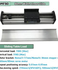 Built Tough Nema 23 Linear Actuator Stage With Fully Enclosed Ball Screw And Aluminum Sliding Table For Rock Solid Xyz Motion Control and Heavy Duty Industrial Setup, 90mm width.