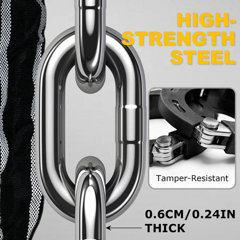 Heavy Duty Scooter Lock Up With 36.6 Inch Security Chain Anti Theft Handcuff Design 4 Digit Combination Anti Scratch Steel Outdoor Lock For E Scooter E Bike Bicycle And Motorbike