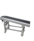 PVC Belt Inclined Conveyor System 59 Inch Long By 11.8 Inch Wide Electric Ramp Conveyor with flat and oblique type black belt