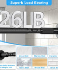 Heavy Duty Black Tension Curtain Rod No Drilling Adjustable 41 To 144 Inches With Rust Resistant Finish supporting 26 lbs