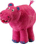 Pink hippo sculpture made from Kids Arts And Crafts Triple Play Pack Non Toxic Waxed Yarn Fidget Toy Reusable Molding Playset.