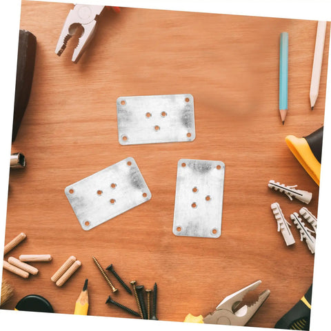 25 Pack Thick Iron Table Leg Plates Heavy Duty Furniture Feet Connectors For Wobbly Couches And Dining Tables Easy DIY Installation with tools.