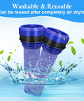 Two Pack Premotor Vacuum Filter Replacement for Dyson DC28 DC37 DC39 DC53 floating in water with reusable design