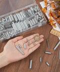 300Pcs Extension And Compression Spring Assortment Kit With 20 Sizes Carbon Steel Small Metal Springs For Home Repairs Tools DIY Craft Projects And Mechanical Repair Replacement Sets, clear case and hand-held springs