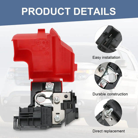 Heavy Duty Battery Terminal End Circuit Breaker Replacement For Da8z14526a shows red plastic cover and metal connectors, designed for easy installation.