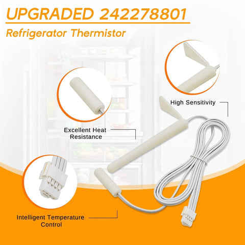 Upgraded Air Damper Control Assembly And Refrigerator Thermistor Kit For Frigidaire Crosley White Westinghouse Refrigerators Replaces 3016452