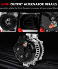 Beefed Up 135 Amp 12 Volt Alternator Replacement for GM Vehicles Impala Monte Carlo Buick LaCrosse Pontiac Grand Prix 2005 2009 V8