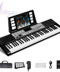 Dope 61 Key Digital Piano With Dual HiFi Speakers LED Display 51 Function Buttons Dual Keyboard Two Power Options
