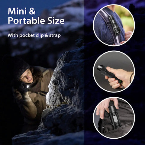 Portable UV Flashlight Blacklight With White And Ultraviolet Light For Pet Urine Stain Detection On Carpets And Fabrics Bed Bug Inspector ID Check Leak Spotter Resin And Currency Verification