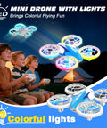 Kids Drone for Beginners with LED Light Show and Safe Propeller Guards, flying near children with remote controls