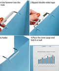 Peel And Stick Paper Fasteners 1 Inch Capacity 130 Count Tin Plated Steel Smooth Edge Clutch in use for folder binding