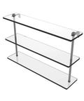 Triple Tier Glass Shelf Kit, 22 Inch Wide Wall Mount With Concealed Screws, 3/8 Inch Thick Tempered Glass, 5 Inch Deep Shelves