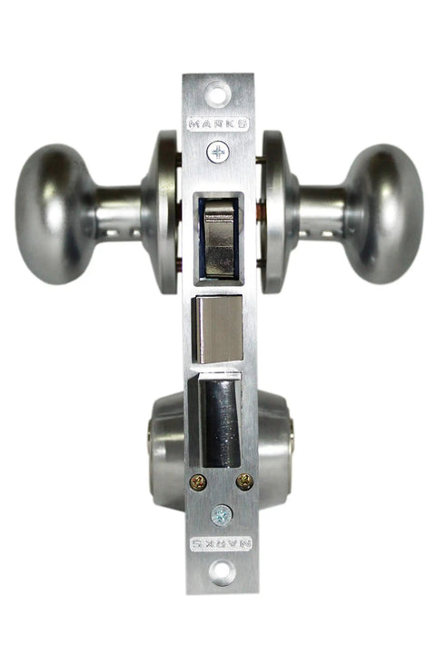 Double Cylinder Iron Gate Mortise Lock Set In Satin Chrome, Right Hand Reverse, 2-1/2 Inch Backset, 1 Inch Deadbolt, 1 By 7-1/8 Faceplate
