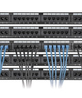 Slim Cat6 Ethernet Patch Cable 3Ft 10 Pack Blue With Snagless Boots 30AWG used in server rack