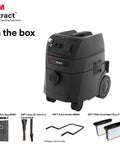 Xtract 9 Gallon Portable Dust Extractor Pro Grade Industrial Vacuum With Auto Filter Clean HEPA Filtration itemized components