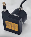 1200mm Draw Wire Length Sensor For Linear Motion Displacement Transducer With 24V Push-Pull Output 1000 PPR Encoder 0-1.2m Range Aluminum Shell 304 Stainless Wire Fast Up To 3 Meters Per Second, black aluminum housing with steel wire and mounting eye