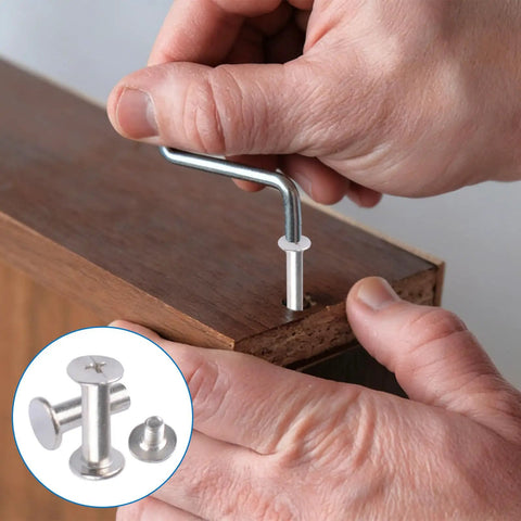 Kickass Chicago Binding Screws With Phillips Cross Head Design Heavy Duty Carbon Steel Stud Posts being installed into wood.
