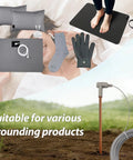 Portable Copper Grounding Rod Kit with 12 Inch Grounding Rod, 40 Ft Female Ground Cord, and 15 Ft Ground Wire for earth connections
