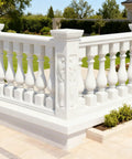 105Cm Balcony Spacer Column Molds For 90Cm Railing Styles Round Bottle Square Lotus Chrysanthemum installed on a patio