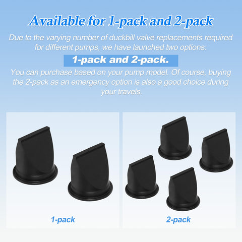 1-pack and 2-pack options of 4 Pack 1.5 Inch Duckbill Valve Kit Replacement For Sealand Vacuum Generators T12 T14 SW12 SW14 VG2 VG3