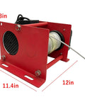 Heavy Duty 1500W Electric Hoist Lifts Up To 800kg With Double Rope Config And Massive 30 Meter Height, red steel body with spool.