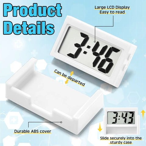 Dope Mini Digital Clock For Car Dashboard And Fridge with large LCD display, detachable ABS cover, showing time 3:45.
