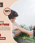 Durable Cast Iron Pitcher Pump Manual Hand Crank Suction Water Transfer Pump For Outdoor Garden Pond Backyards 25 Foot Lift Easy Install Antique Style Well Pump Black shown in use