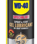 Specialist Spray and Stay Gel Lubricant No-Drip Formula 10 Oz can with yellow nozzle, designed for tools, hinges, bearings, and equipment.
