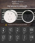 Wall Mounted Sliding Track Power Strip With Three Rotating Sockets, Hella Flexible Modular Electrical Rack For Kitchens Or Offices, Slick Black 80 Cm Plug Ready with two rotating sockets and usage icons.