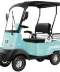 Heavy Duty 60V 800W AC Motor Mobility Scooter With 14.9 Inch Tires And Heckuva 28 Mile Range, Really Smooth Operator Electric Golf Cart For Farm Or Beach At A Slick 12 MPH Top Speed In Green, side view with black seat.