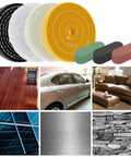 All In One Buffing And Polishing Wheel Kit With Soft Cotton Pads And Shank for jewelry glass metal finishing, 4 pads, 3 compounds