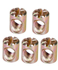 Beefy Barrel Nuts Set For Furniture Construction Easy To Install Slotted M6 Cross Dowels 10mm 12mm Zinc Plated Pack Of 10