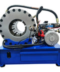 Heavy Duty Hydraulic Hose Crimping Machine Portable Electric Pipe Crimper 12V Shop Essential with precision dies and motor.