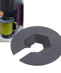 Coffee Cup Splash Guard for Home Brewing Machines No Mess Spill Proof PLA Splatter Shield in use and close-up view