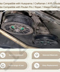 532194326 V Groove Idler Pulley And 532194327 Flat Idler Pulley Kit installed on mower for Husqvarna