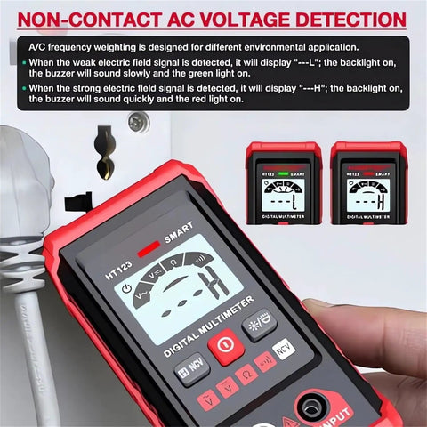 Automatic Digital Multimeter With Auto Ranging And Non Contact Voltage Testing For AC DC 4000 Count Smart Meter display