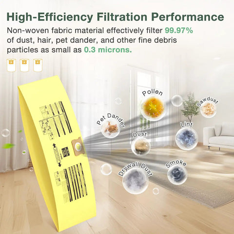 10 Pack 10-14 Gallon Vacuum Bags for Wet Dry Vacuums, Disposable Collection Bags Compatible With Type I 90672 9067200