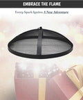 Round Fire Pit Spark Screen Compatible With Bonfire Size Pits Carbon Steel Mesh Cover With Easy Lift Hook featured above gifts