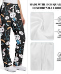 Plus Size Printed Nurse Scrub Pants For Women, machine washable, textured fabric with playful prints and pockets, daily comfort