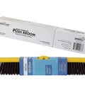 Real Deal Heavy Duty Multi Surface Push Broom Featuring Stain Resistant Coarse Polypropylene Bristles And Solid Plastic Block Head For Tough Garage Chores on a box.